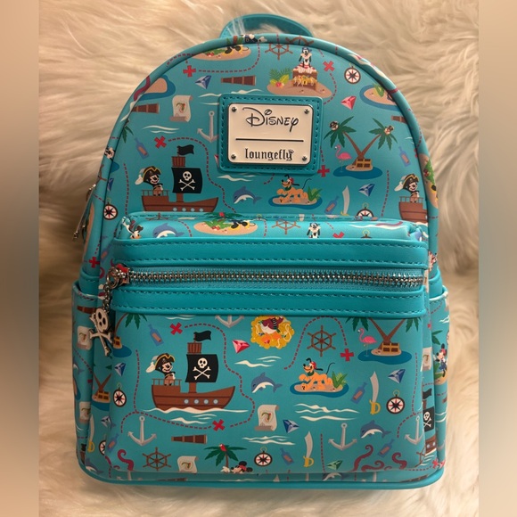 Loungefly Handbags - Loungefly Disney Pirate Mickey and Friends AOP Mini Backpack NEW